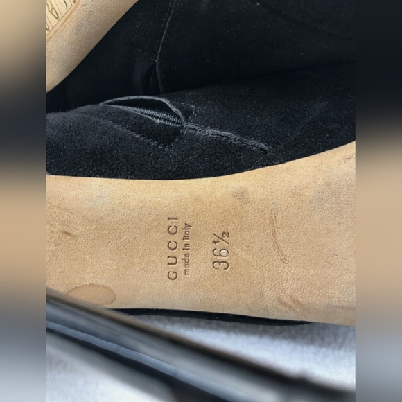 GUCCI Italy Designer Peep Toe Stiletto Heel Clog Booties Size 36.5 or 6 - Picture 7 of 10